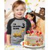 imageIm Digging Being 3 3rd Birthday Shirt Boy Construction Kids Raglan TShirtDark Gray