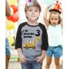 imageIm Digging Being 3 3rd Birthday Shirt Boy Construction Kids Raglan TShirtDark Gray