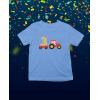 imageTractor Number 3 Shirt 3rd Birthday Construction Party Boys Infant and Toddler Kids TShirtCalifornia Blue