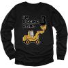 imageBulldozer 3rd Birthday Shirt Boy Im Digging Being 3 Long Sleeve Kids TShirtBlack