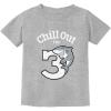 imageGift for 3 Year Old Boy Girl Chill Out Shark 3rd Birthday Toddler Kids TShirtGray