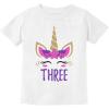 imageGift for 3 Year Old Girl Unicorn 3rd Birthday Toddler Kids TShirtWhite