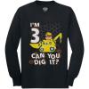 imageOfficial Paw Patrol Rubble 3rd Birthday Tractor Toddler Kids Long Sleeve TShirtBlack