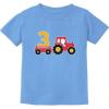 imageTractor Number 3 Shirt 3rd Birthday Construction Party Boys Infant and Toddler Kids TShirtCalifornia Blue