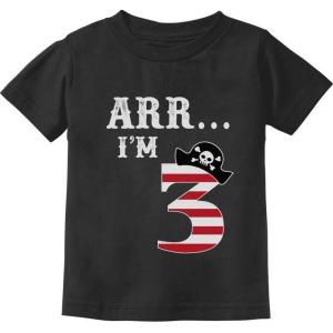 imageARR Im 3 Pirate 3rd Birthday Shirt Boy Three Years Old Toddler Kids TShirtBlack