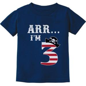 imageARR Im 3 Pirate 3rd Birthday Shirt Boy Three Years Old Toddler Kids TShirtNavy