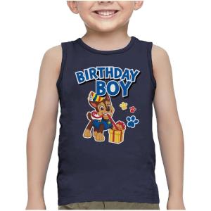 imageChase Birthday Boy Shirt Gifts for Boys 2nd 3rd 4th 5th Paw Patrol Tank Top Summer Toddler Unisex Sleeveless ShirtDenim