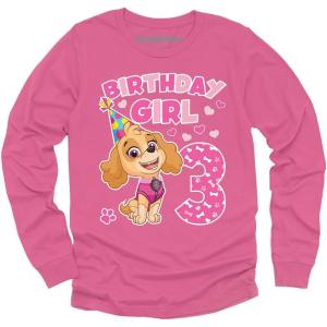 imagePup Skye 3rd Birthday Girl Shirt Gifts for 3 Years Old Paw Patrol Bday Toddler Kids Girls Long Sleeve TShirtPink