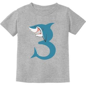 imageShark 3rd Birthday Shirt Boy Girl Gift for 3 Year Old Toddler Kids TShirtGray