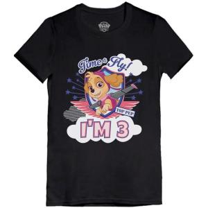 imageTime to Fly Im 3 Paw Patrol Shirt Skye 3rd Birthday Kids Girls Fitted TShirt Im 3Black