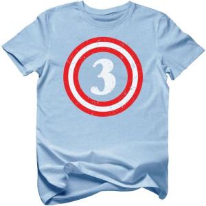 imageTstars 3rd Birthday Captain Shirt Boy Third Outfit 3 Year Old Toddler Gift Party Shirts 3T California Blue