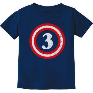 imageTstars 3rd Birthday Captain Shirt Boy Third Outfit 3 Year Old Toddler Gift Party Shirts 3T Navy