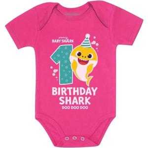 imageTstars Baby Shark Shirt Gift for Infant 1st Birthday Girl Boy Outfit Newborn Baby OnsieWow Pink