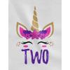 image2 Year Old Girl Unicorn 2nd Birthday Toddler Kids TShirtGray