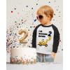 imageConstruction Im Digging Being 2 2nd Birthday Shirt Boy Construction Kids Raglan TShirtBlackWhite