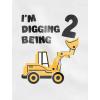 imageConstruction Im Digging Being 2 2nd Birthday Shirt Boy Construction Kids Raglan TShirtGreenWhite