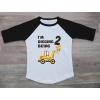 imageConstruction Im Digging Being 2 2nd Birthday Shirt Boy Construction Kids Raglan TShirtGreenWhite