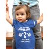 imageThis is What an Awesome 2 Year Old Looks Like 2nd Birthday Shirt Girls Boys Toddler Kids Jersey TShirtBlue