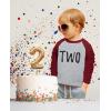 imageTwo 2nd Birthday Shirt 2 Year Old Boys Girls 34 Sleeve Baseball Jersey TShirtRed