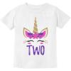image2 Year Old Girl Unicorn 2nd Birthday Toddler Kids TShirtWhite