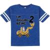 imageConstruction 2nd Birthday Shirt Boy Im Digging Being 2 Kids Jersey TShirtBlue