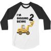 imageConstruction Im Digging Being 2 2nd Birthday Shirt Boy Construction Kids Raglan TShirtBlackWhite