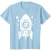 imageKids Gift for Two Year Old  2nd Birthday Space Rocket TShirtBaby Blue