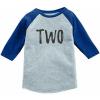 imageTwo 2nd Birthday Shirt 2 Year Old Boys Girls 34 Sleeve Baseball Jersey TShirtBlue