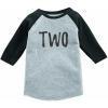 imageTwo 2nd Birthday Shirt 2 Year Old Boys Girls 34 Sleeve Baseball Jersey TShirtDark Gray