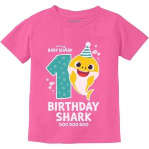 image1st Birthday Baby Shark Doo Doo Shirt Gift for One Year Old First Bday Toddler Kids TShirtPink