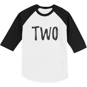 image2nd Birthday Gift for Two Year Old Child Toddler Raglan 34 Sleeve Baseball TeeBlackWhite