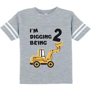 imageConstruction 2nd Birthday Shirt Boy Im Digging Being 2 Kids Jersey TShirtGray