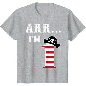 imageKids Arr Im 1 Pirate 1st Birthday outfit Boy One Year Old TShirtHeather Grey