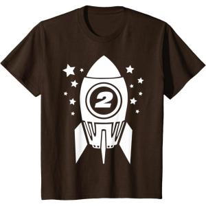 imageKids Gift for Two Year Old  2nd Birthday Space Rocket TShirtBrown