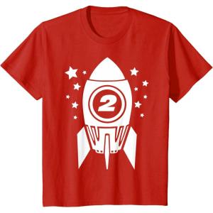 imageKids Gift for Two Year Old  2nd Birthday Space Rocket TShirtRed