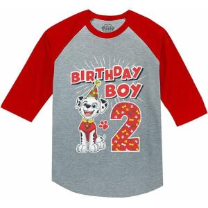 imagePaw Patrol 2nd Birthday Shirt Boy 2 Year Old Gifts Toddler Shirts for BoysRed Marshall Raglan