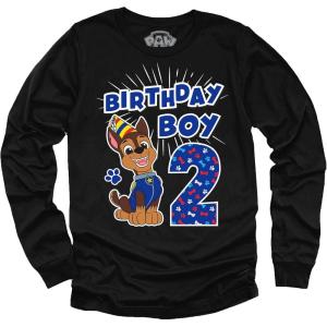 imagePaw Patrol Chase 2nd Birthday Boy Shirt 2 Year Old Kids Long Sleeve TShirtBlack