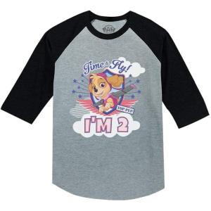 imageSkye Im 2 Paw Patrol 2nd Birthday 34 Sleeve Baseball Jersey Toddler ShirtDark Gray