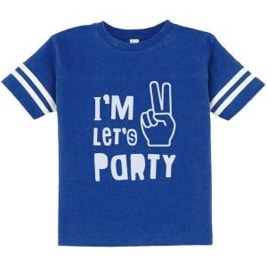 imageTeeStars  Im Two Lets Party Cute 2nd Birthday Gift Toddler Jersey TShirtBlue
