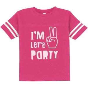 imageTeeStars  Im Two Lets Party Cute 2nd Birthday Gift Toddler Jersey TShirtWow Pink