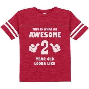 imageThis is What an Awesome 2 Year Old Looks Like 2nd Birthday Shirt Girls Boys Toddler Kids Jersey TShirtRed