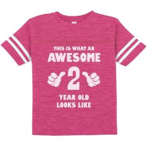 imageThis is What an Awesome 2 Year Old Looks Like 2nd Birthday Shirt Girls Boys Toddler Kids Jersey TShirtWow Pink