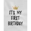 imageBaby Boy Girl 1st Birthday Gift One Year Old Birthday Crown Infant Kids TShirtGray