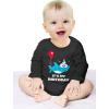 imageBirthday Boy or Girl Shark Top 1st 2nd Birthday Outfit Baby Long Sleeve BodysuitBlack