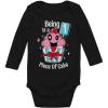 image1 Year Old Baby Girl 1st Birthday Gift Cupcake Funny Baby Long Sleeve BodysuitBlack