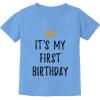 imageBaby Boy Girl 1st Birthday Gift One Year Old Birthday Crown Infant Kids TShirtCalifornia Blue
