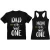 imageDad of The Wild One TShirt Mom Tank Top Matching Couples Funny 1st Birthday SetMen Black  Women Black