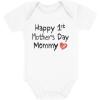 imageTstars Happy 1st Mothers Day Mommy Infant Bodysuit Gift for New Mom Baby Boy Girl Newborn OutfitWhite