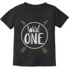 imageWild One 1st Birthday Outfit Boy Girl 1 Year Old Gifts Baby Boys ShirtBlack