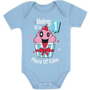 image1 Year Old Baby Girl Outfit 1st Birthday Gift Cupcake Funny Baby BodysuitAqua